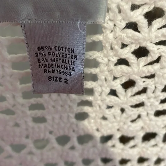 Chico's White Fringe Swim Coverup with Lace Pattern - Picture 5 of 10